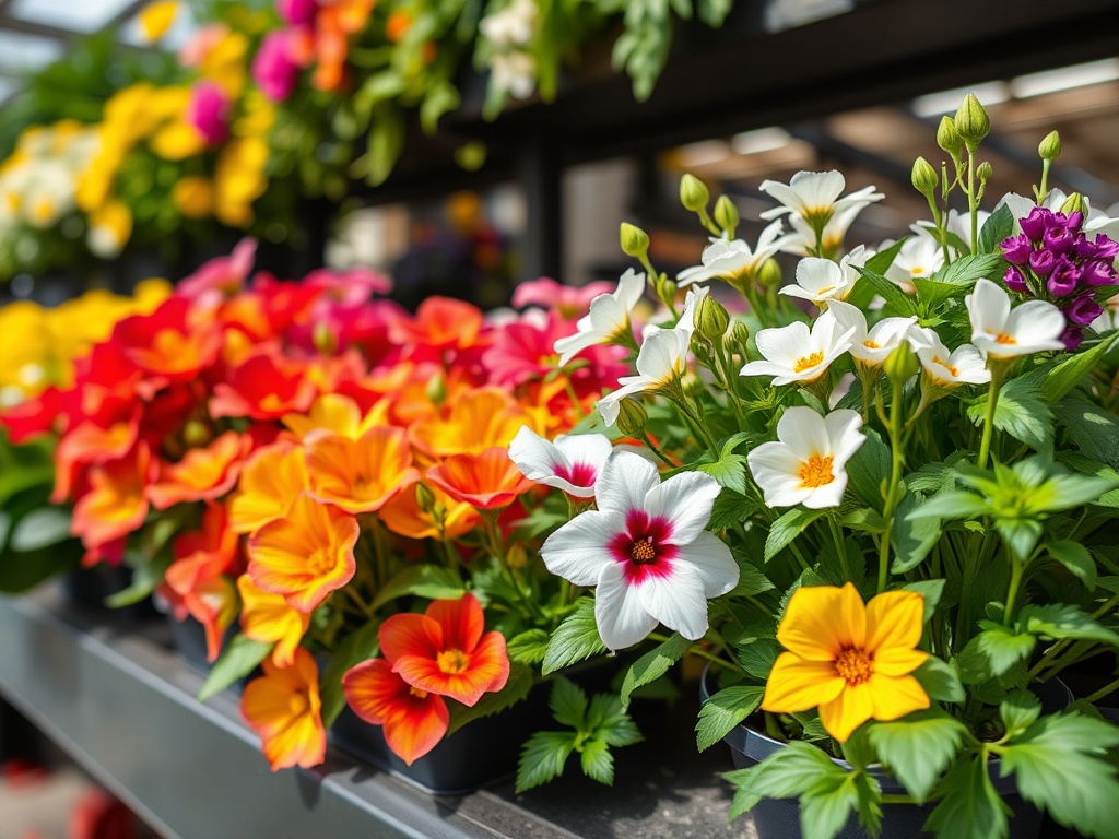 Bedding plants on display